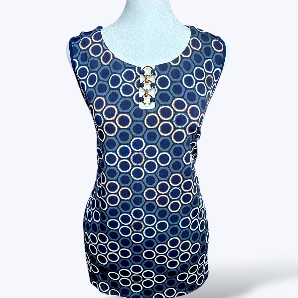 🟨 ☆ NWOT ☆ Diana Belle Chain Link Navy Blue Tank Size XL